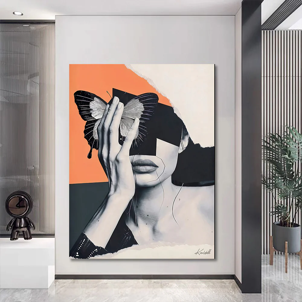 Leinwand | Plexiglas Malerei Malerei 70's Butterfly