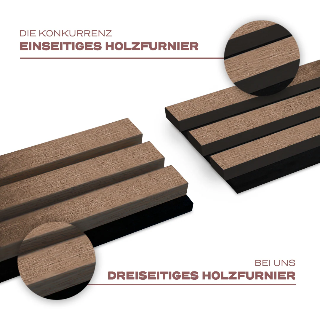 Akustikpaneele Eiche Geräuchert | 240 cm x 60 cm | Dreiseitig Echtholzfurnier - Image 8
