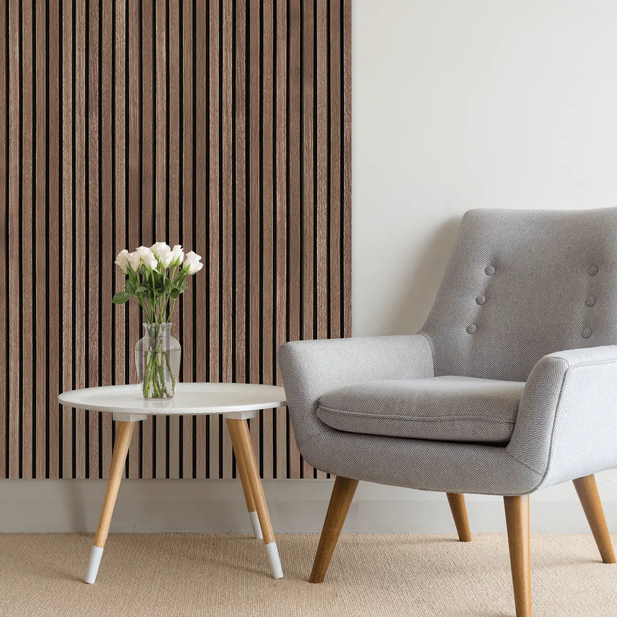 Akustikpaneel Eiche Geräuchert | 240 cm x 60 cm | Einseitig Echtholzfurnier - Image 8