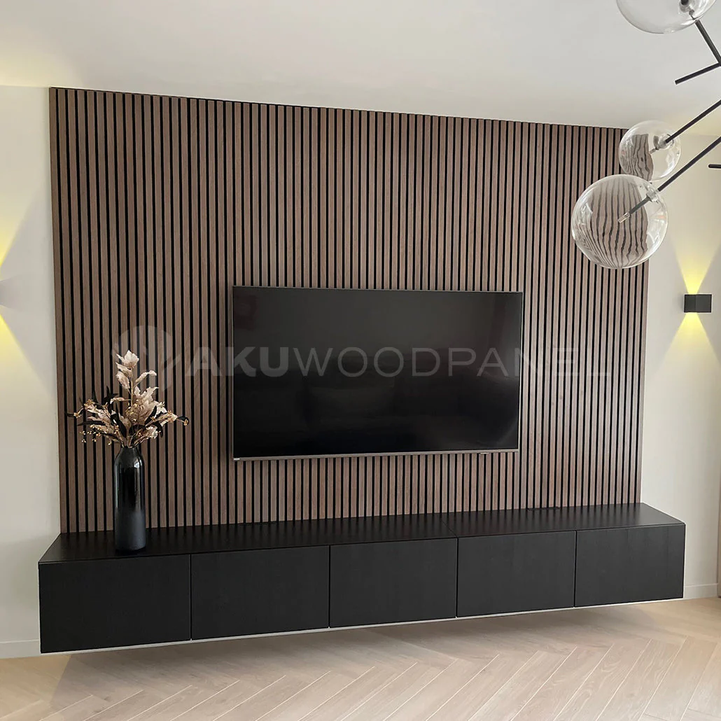 Akustikpaneel Walnuss | XL 300 cm x 60 cm | Einseitig Echtholzfurnier - Image 6