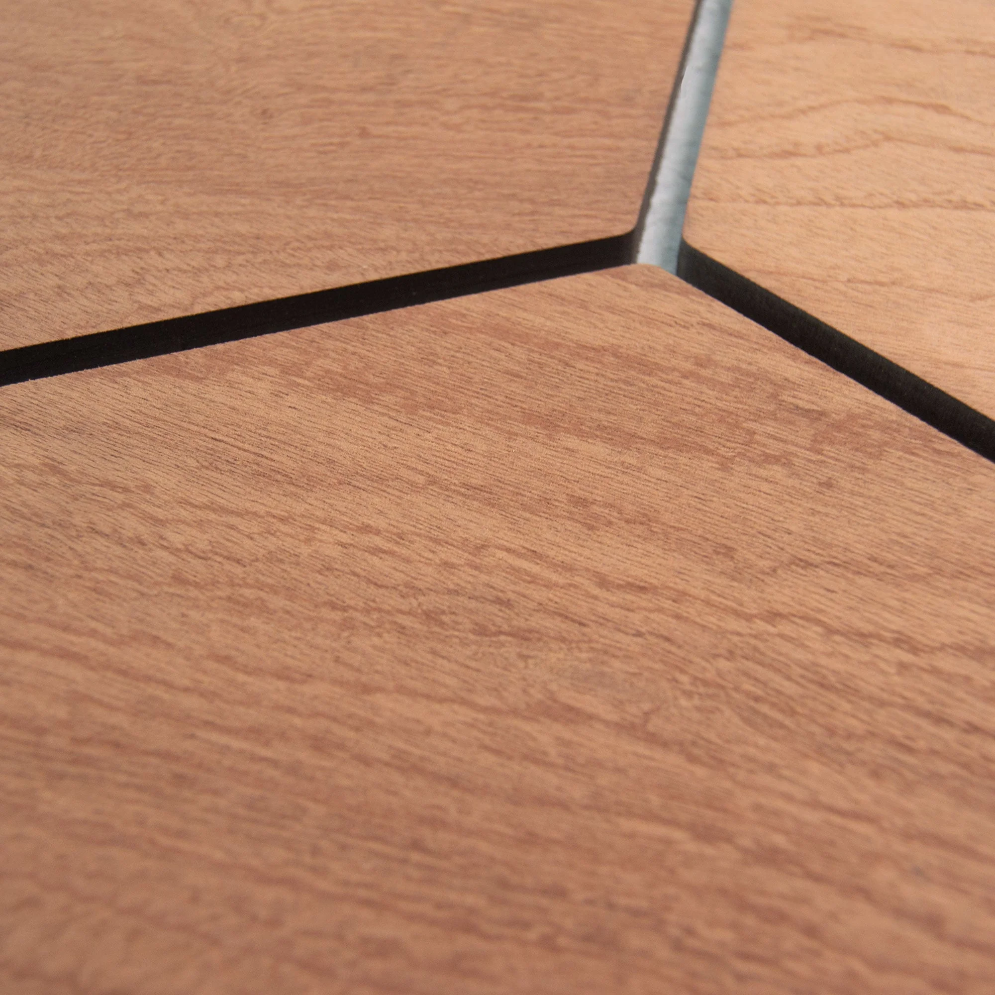 Hexagonpaneel Geräucherte Eiche mit grauem Filz 81CM | Akustik | Wanddekoration | Sechseck-Form - Image 6