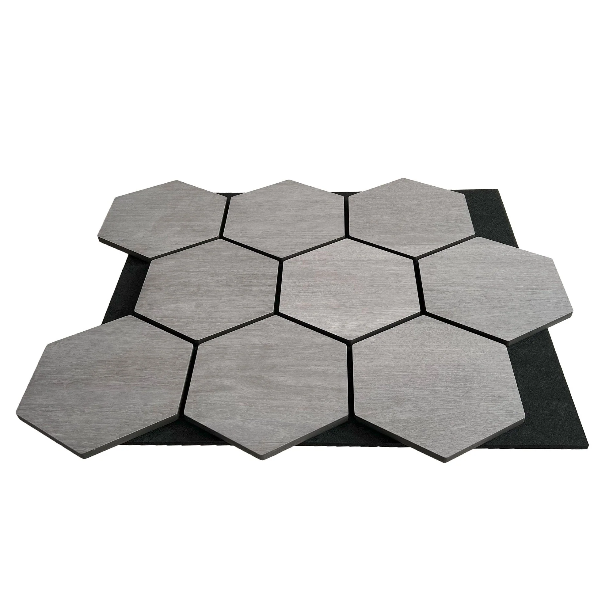 Hexagonpaneel Graue Walnuss 81CM | Akustik | Wanddekoration | Sechseck-Form - Image 4