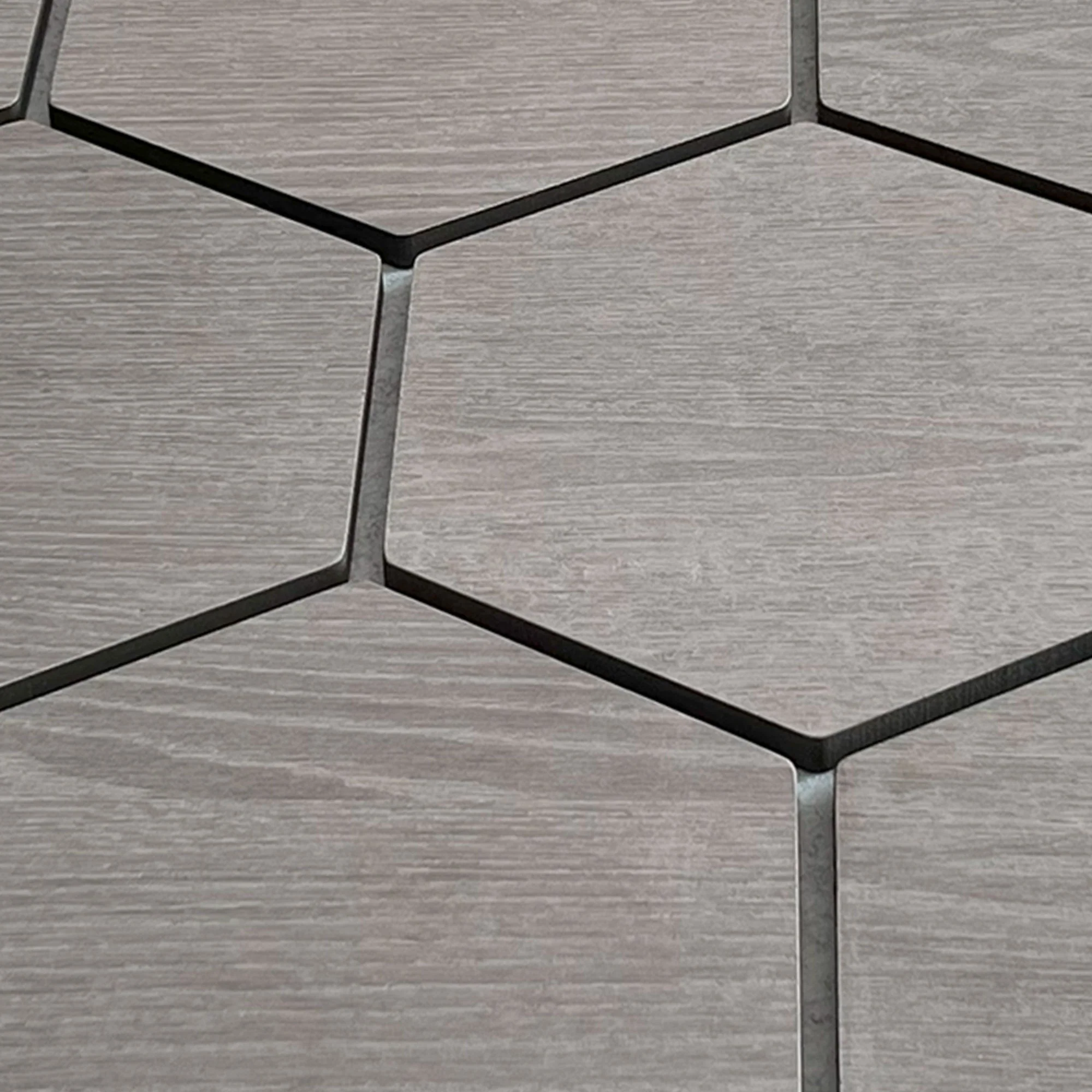 Hexagonpaneel Graue Walnuss mit grauem Filz 81CM | Akustik | Wanddekoration | Sechseck-Form - Image 6