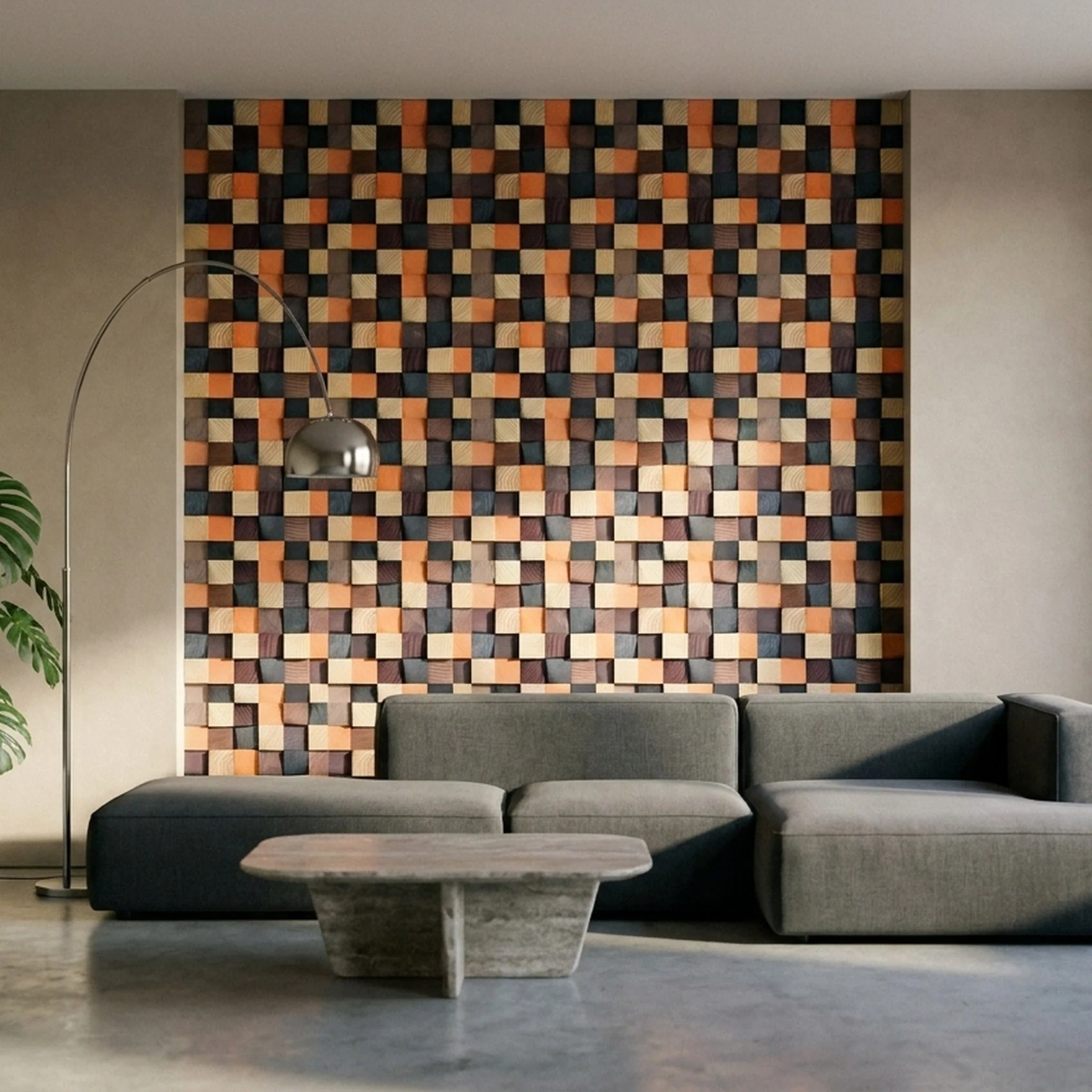 Holz Wandverkleidung Bold Pine Mosaik-Look 3D | 30×30 cm - Image 3
