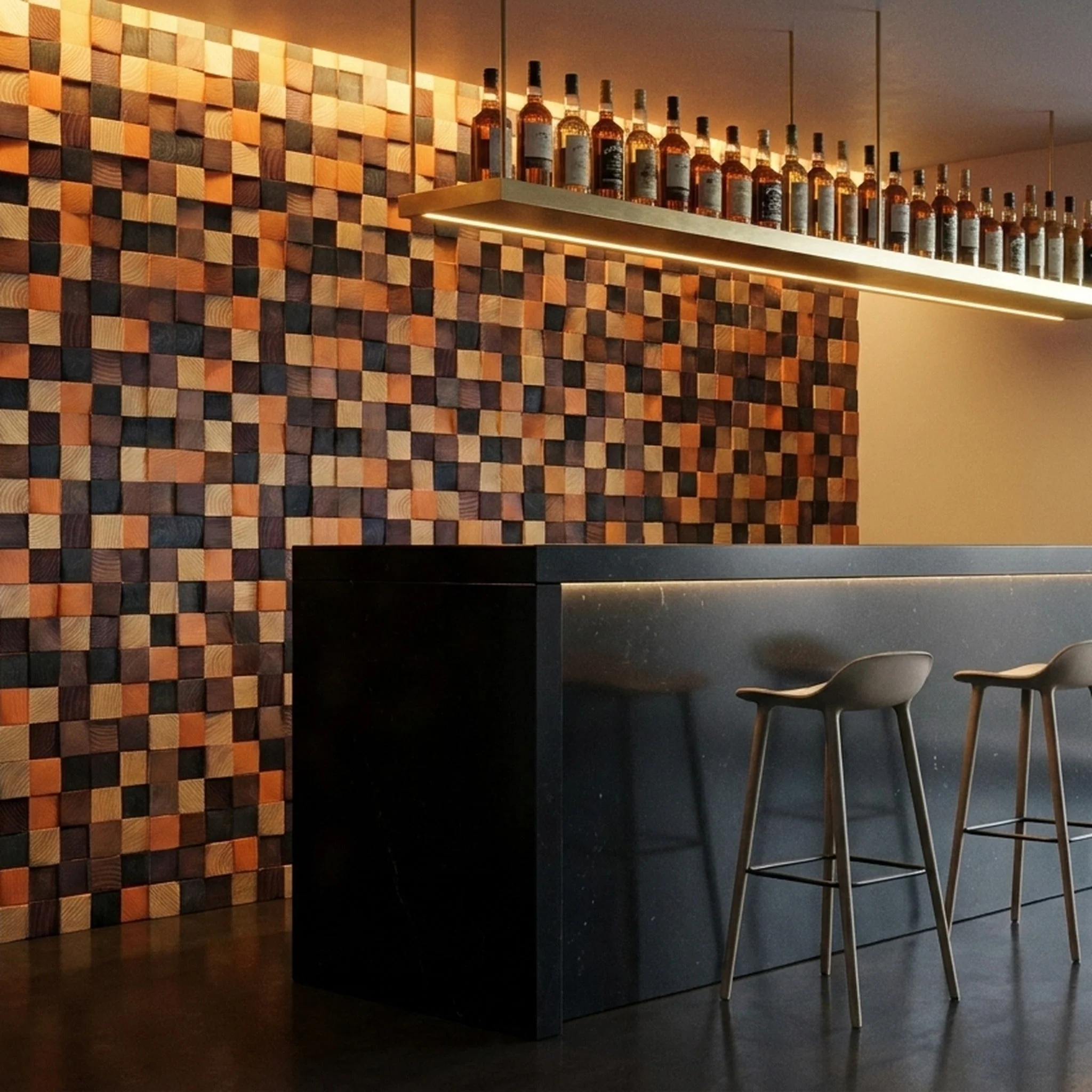 Holz Wandverkleidung Bold Pine Mosaik-Look 3D | 30×30 cm - Image 5