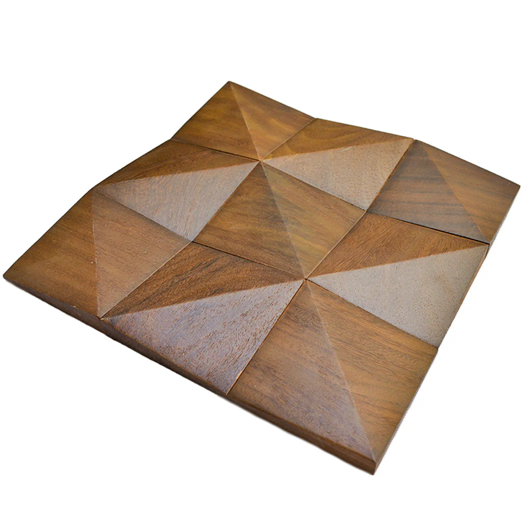Holz Wandverkleidung Cumaru Deep Mosaik-Look 3D | 30×30 cm - Image 4