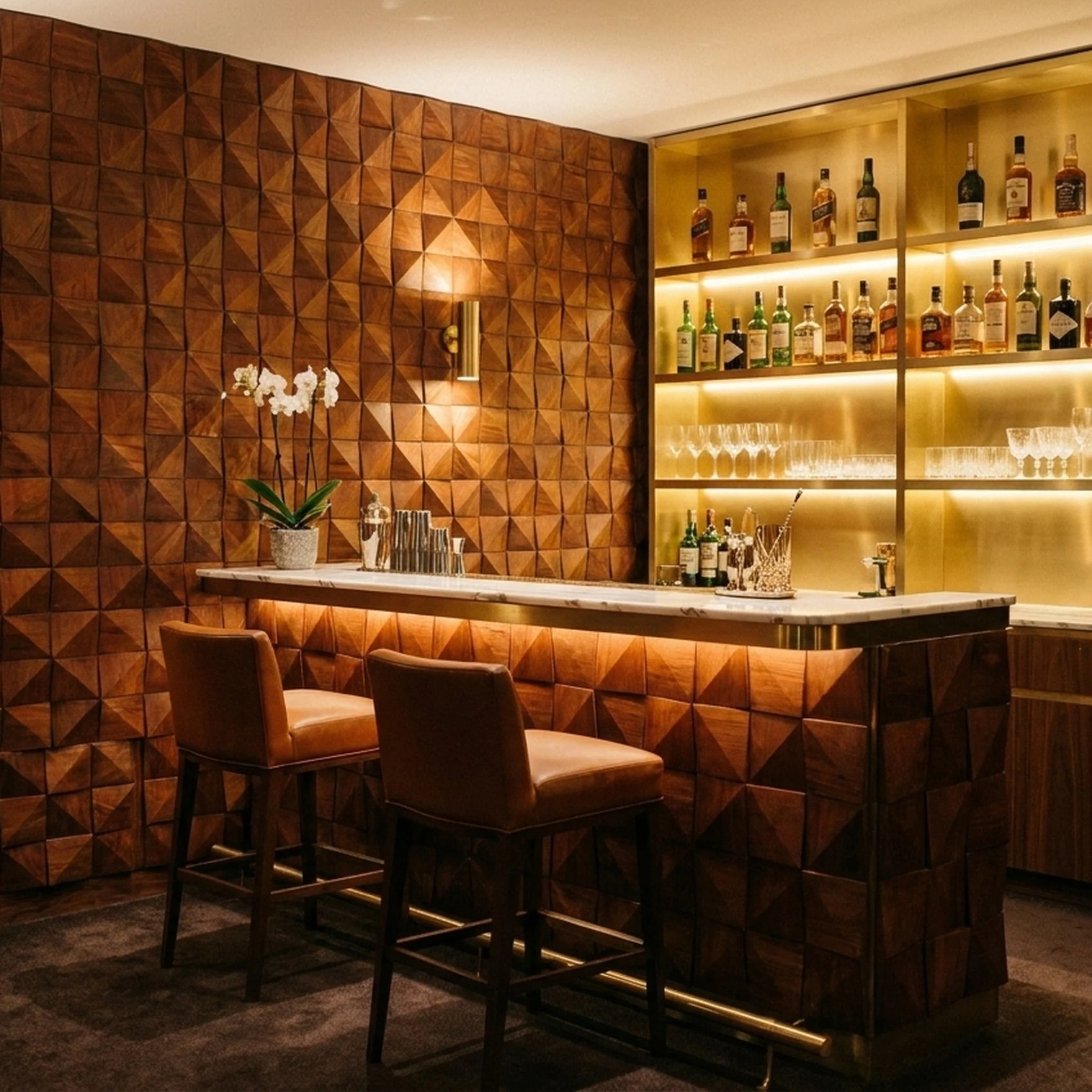 Holz Wandverkleidung Cumaru Deep Mosaik-Look 3D | 30×30 cm - Image 5