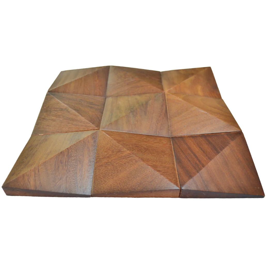Holz Wandverkleidung Cumaru Deep Mosaik-Look 3D | 30×30 cm - Image 6