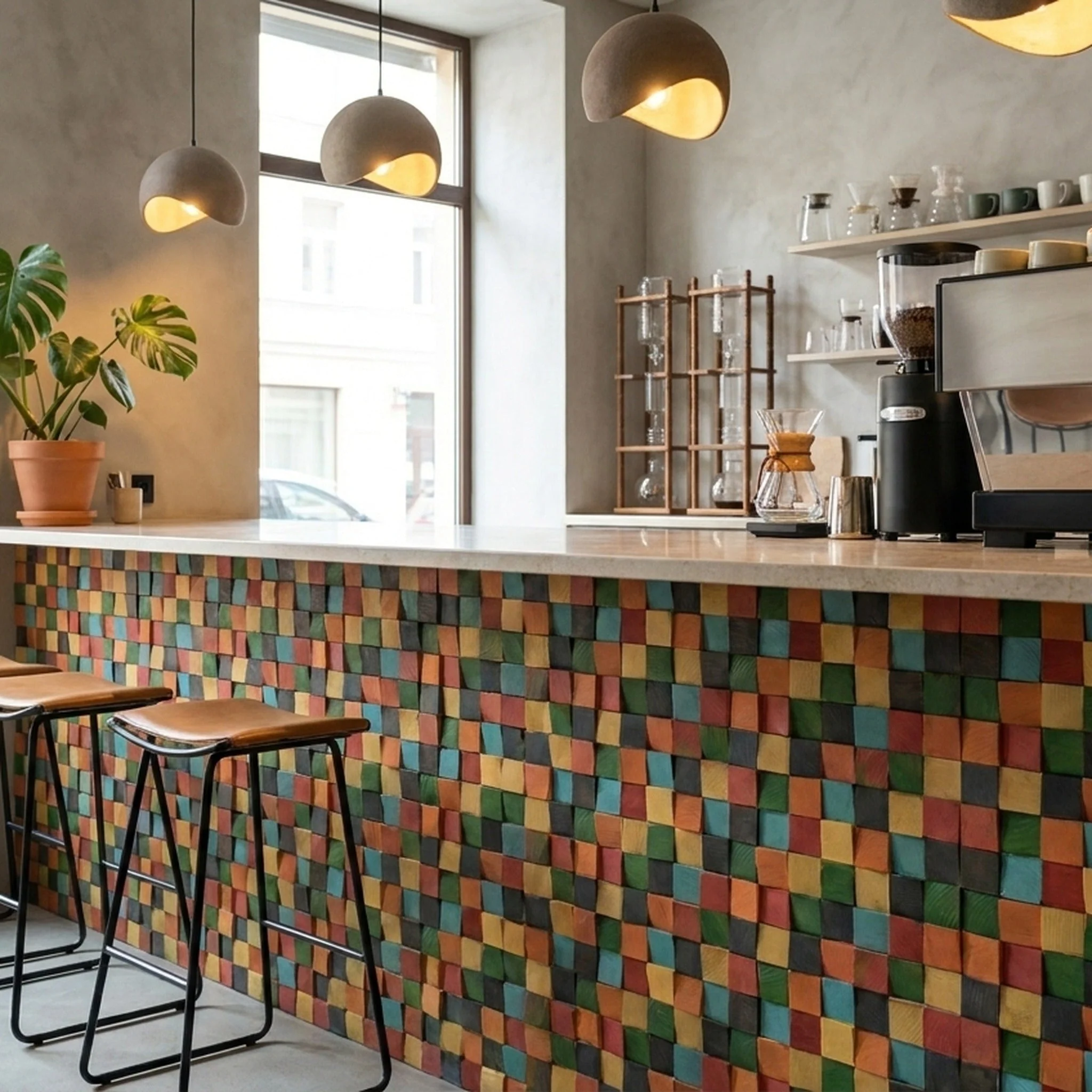 Holz Wandverkleidung Dark Pine Mosaik-Look 3D | 30×30 cm - Image 5