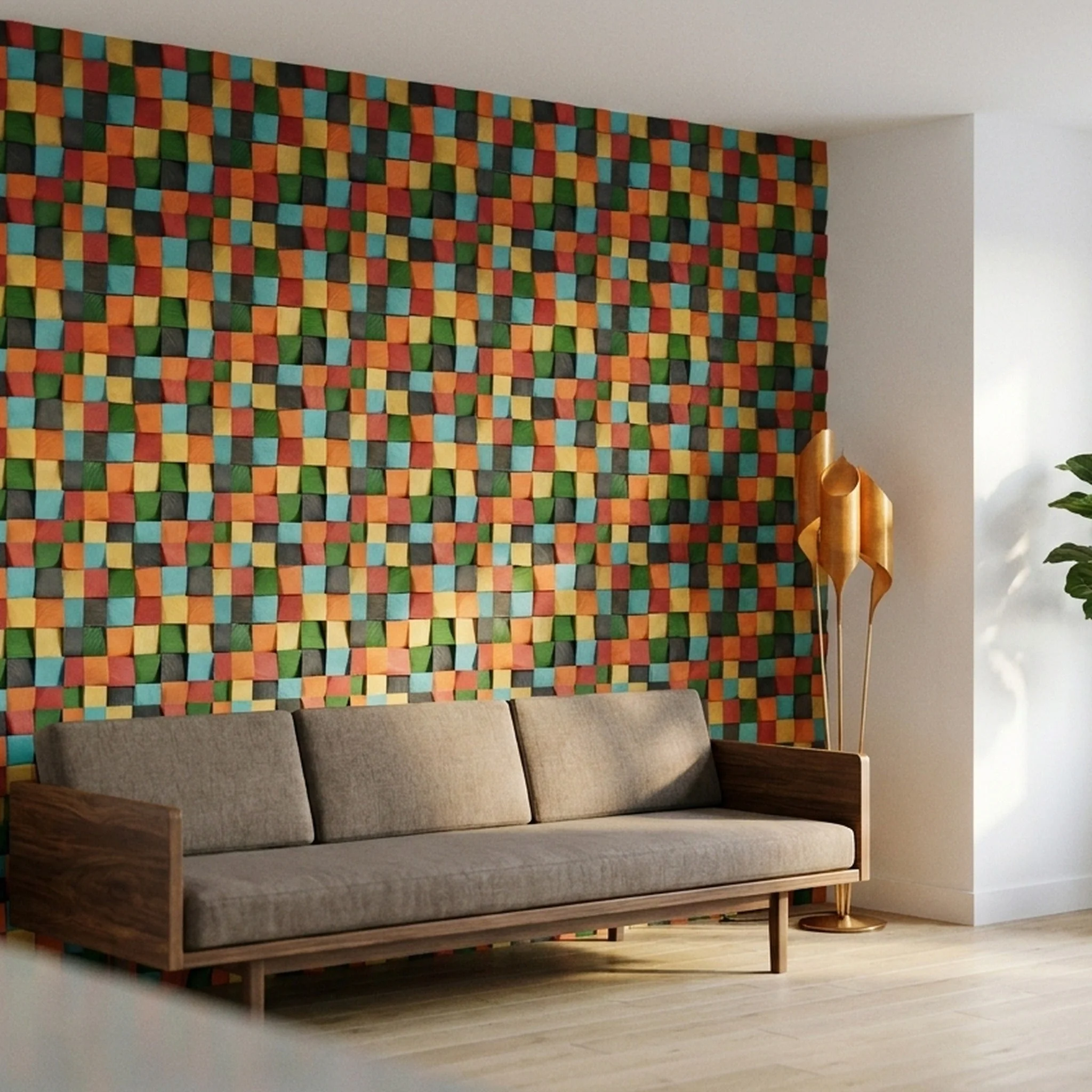 Holz Wandverkleidung Dark Pine Mosaik-Look 3D | 30×30 cm - Image 7