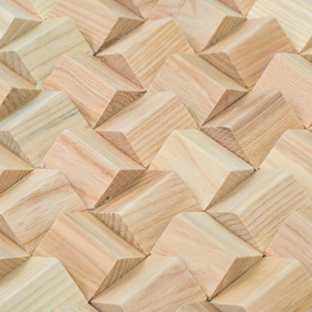 Holz Wandverkleidung Esche Mosaik-Look 3D | 30×30 cm - Image 4