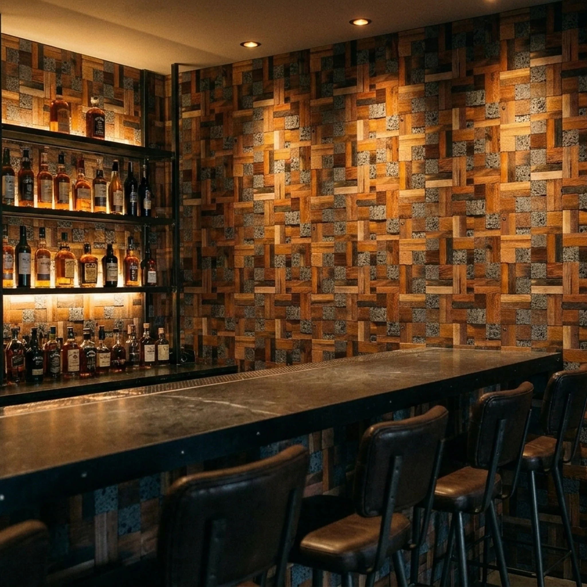 Holz Wandverkleidung Lava Mix Mosaik-Look 3D | 30×30 cm - Image 3