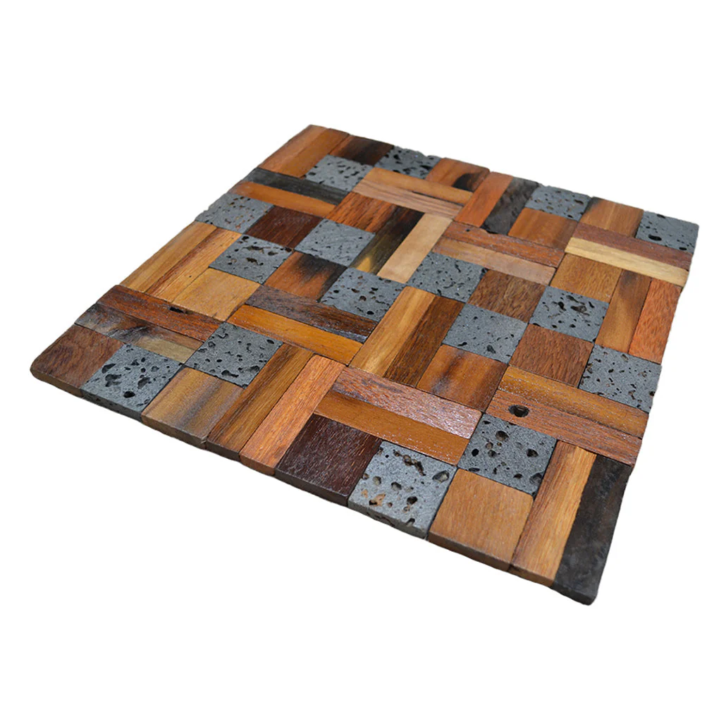 Holz Wandverkleidung Lava Mix Mosaik-Look 3D | 30×30 cm - Image 4