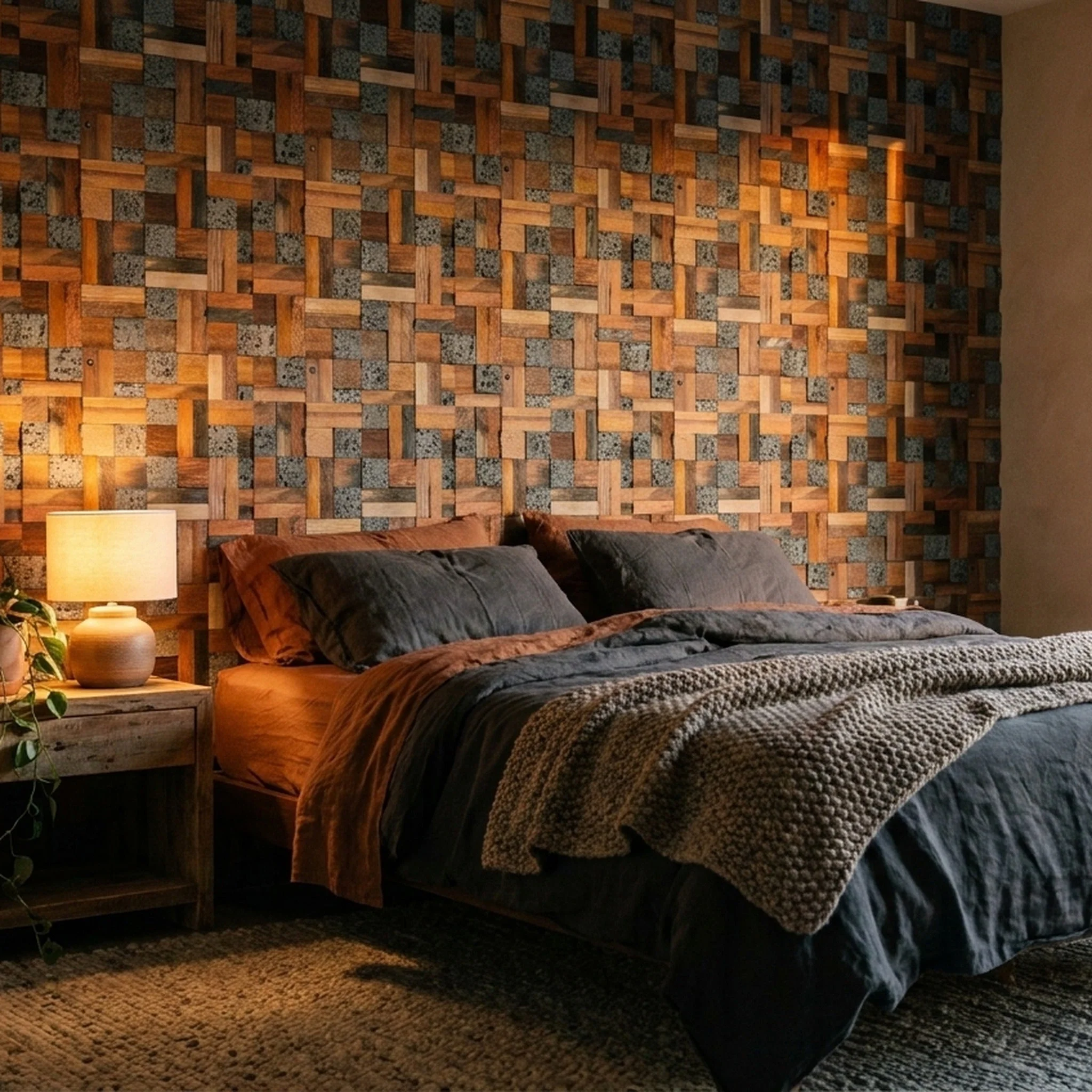 Holz Wandverkleidung Lava Mix Mosaik-Look 3D | 30×30 cm - Image 5