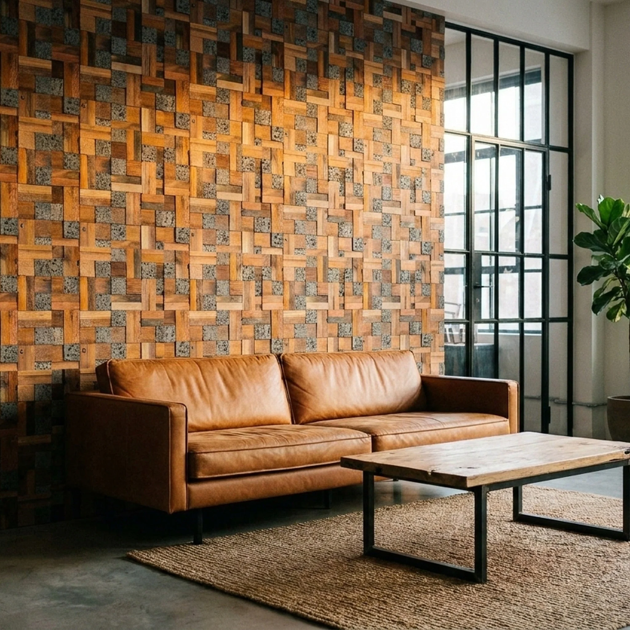 Holz Wandverkleidung Lava Mix Mosaik-Look 3D | 30×30 cm - Image 7