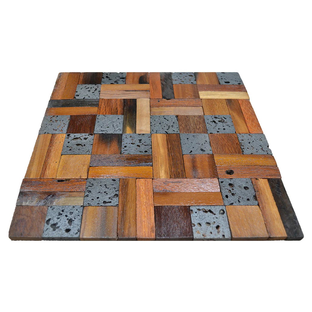 Holz Wandverkleidung Lava Mix Mosaik-Look 3D | 30×30 cm - Image 8