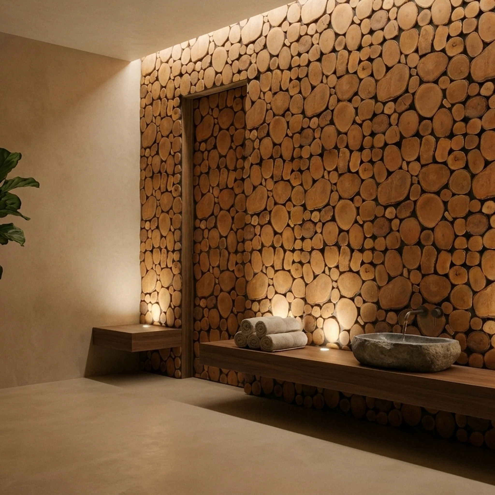 Holz Wandverkleidung Lychee Mosaik-Look 3D | 30×30 cm