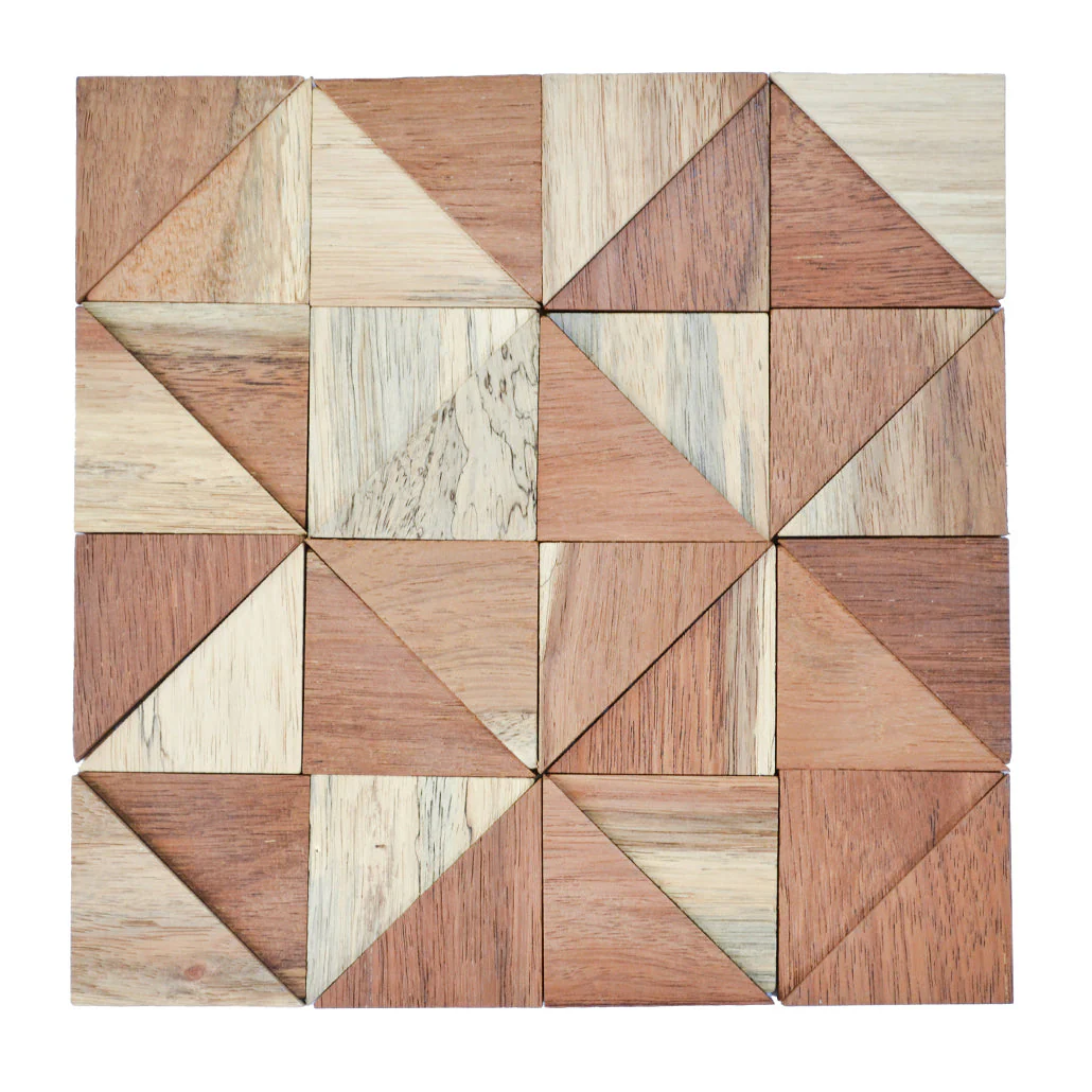 Holz Wandverkleidung Merbau Mosaik-Look 3D | 30×30 cm - Image 2