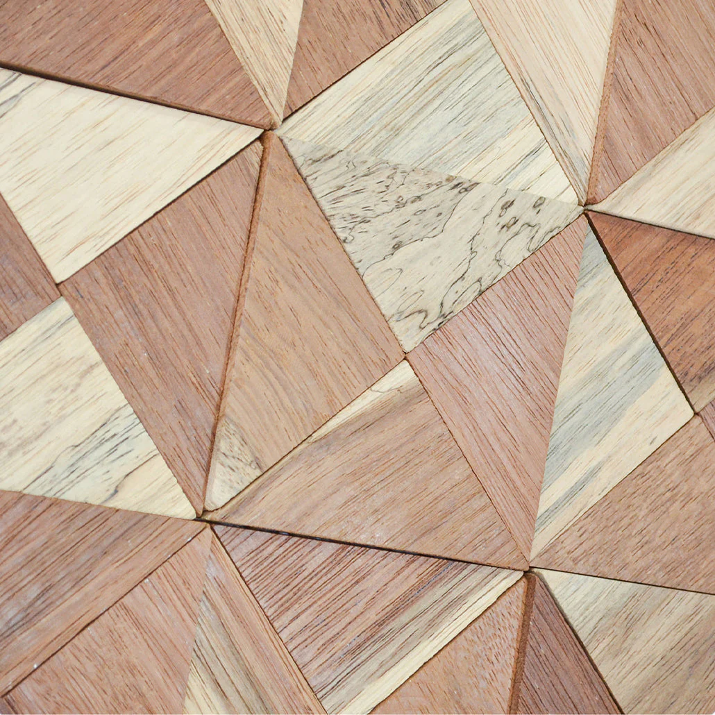 Holz Wandverkleidung Merbau Mosaik-Look 3D | 30×30 cm - Image 4