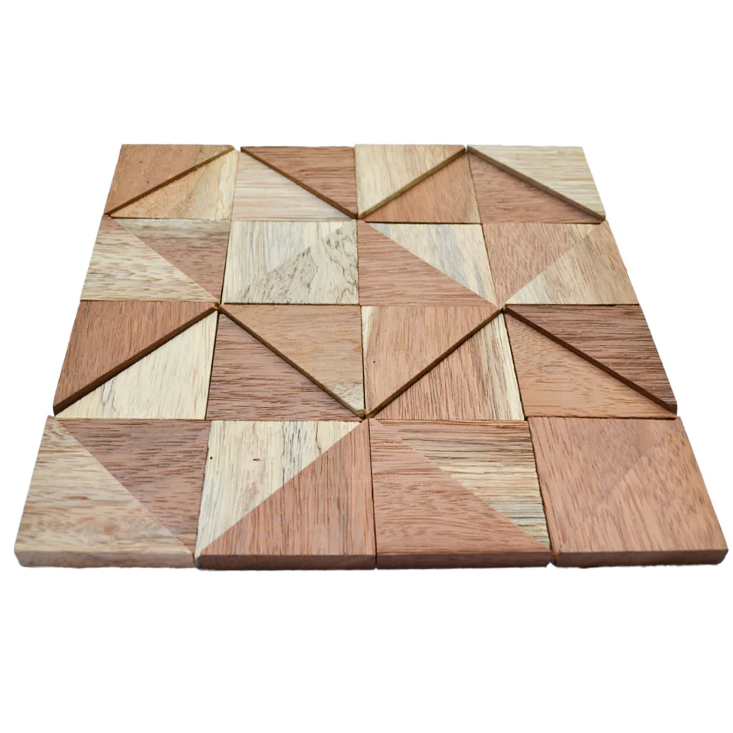 Holz Wandverkleidung Merbau Mosaik-Look 3D | 30×30 cm - Image 6