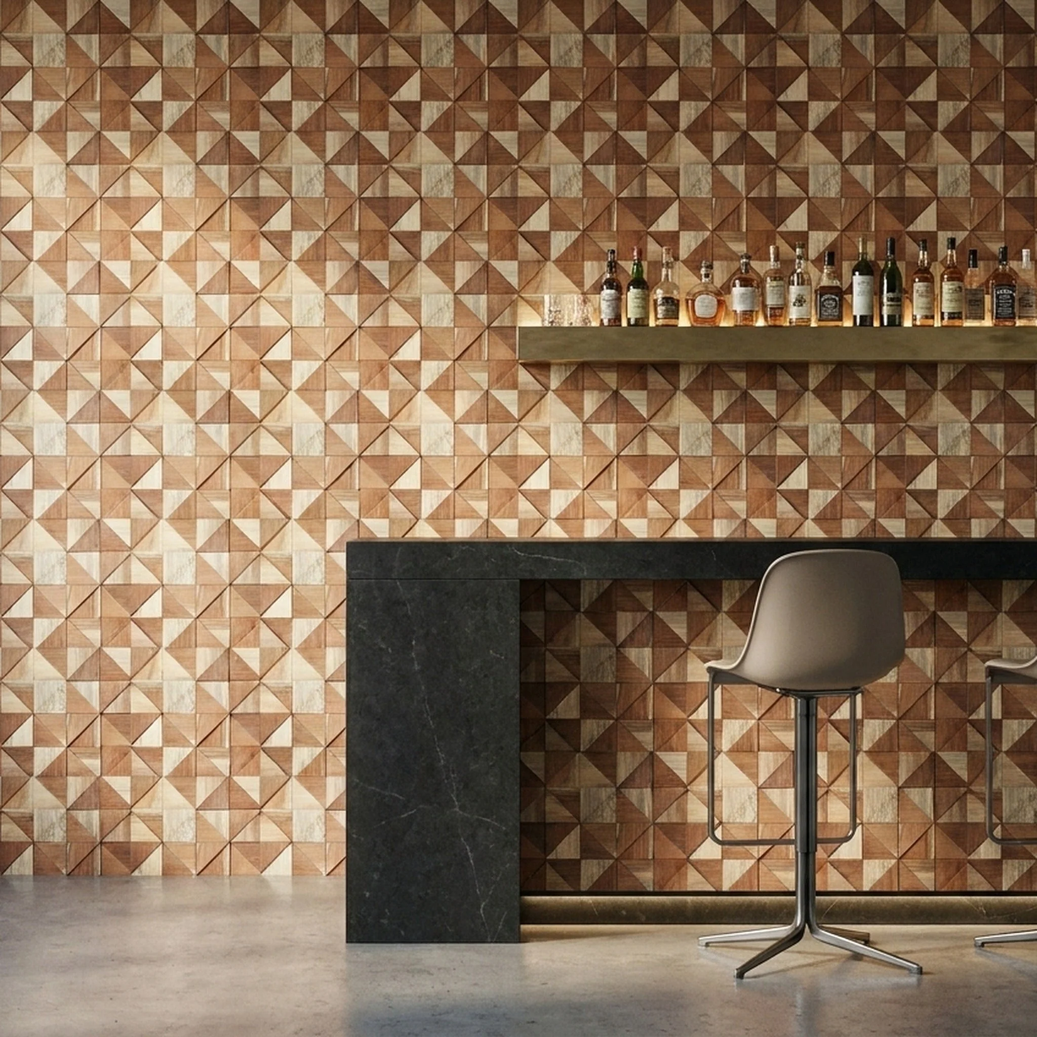 Holz Wandverkleidung Merbau Mosaik-Look 3D | 30×30 cm - Image 7