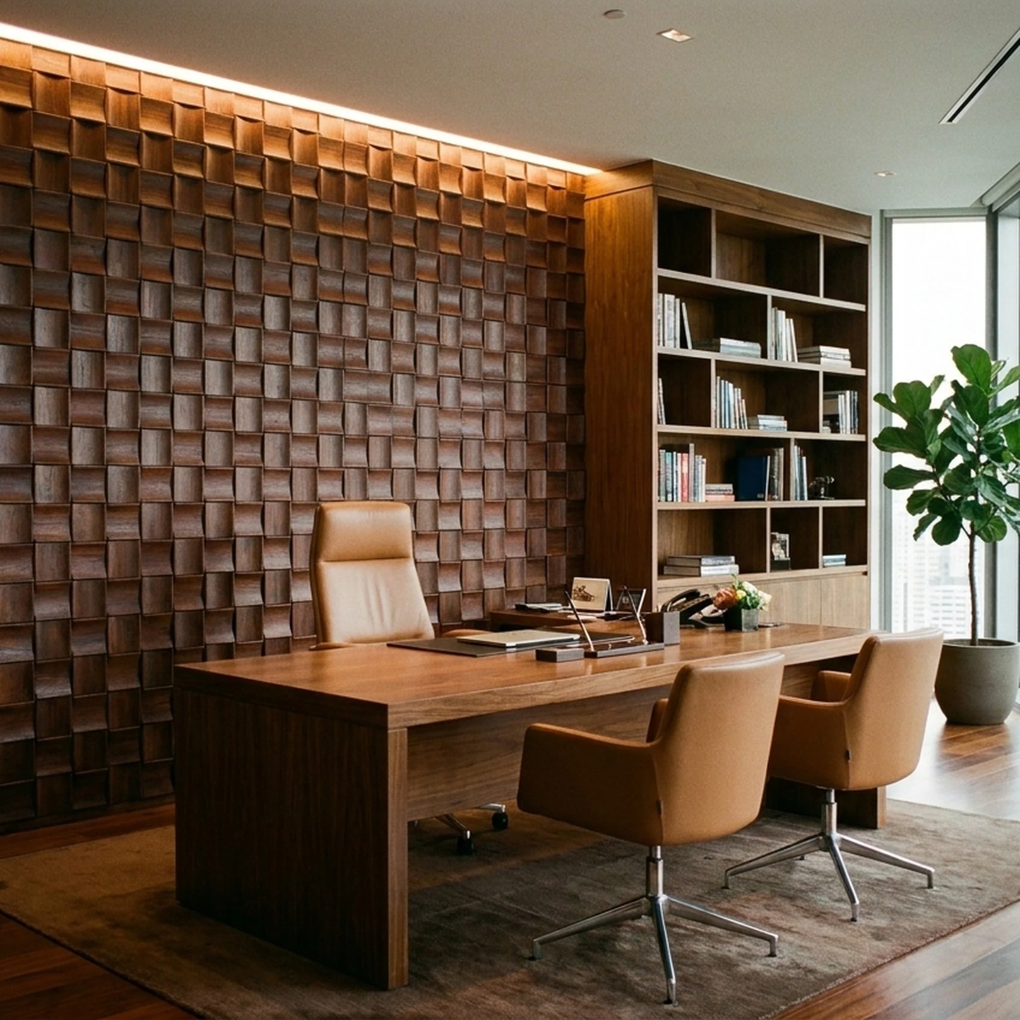 Holz Wandverkleidung Merbau XL Mosaik-Look 3D | 30×60 cm - Image 5