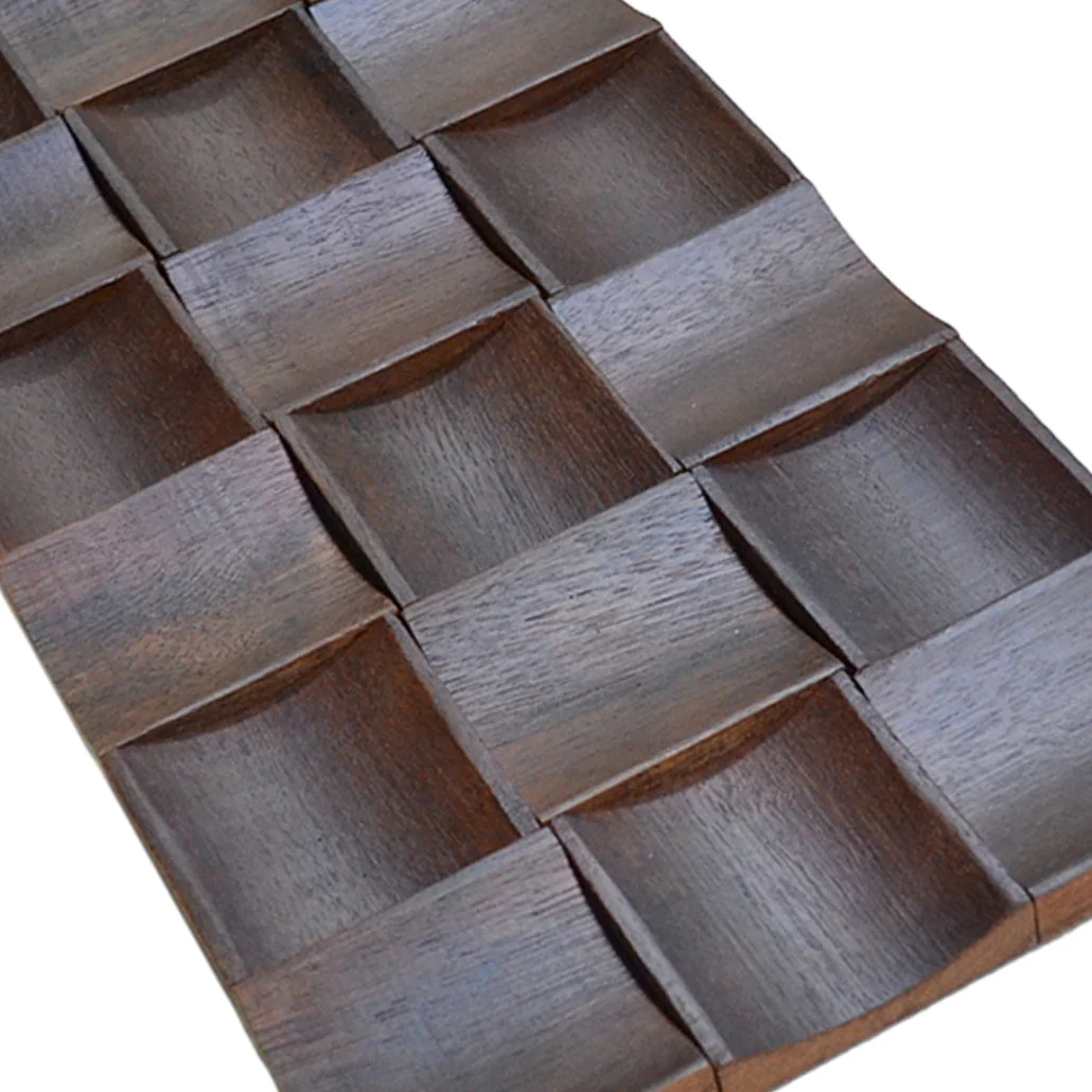 Holz Wandverkleidung Merbau XL Mosaik-Look 3D | 30×60 cm - Image 8