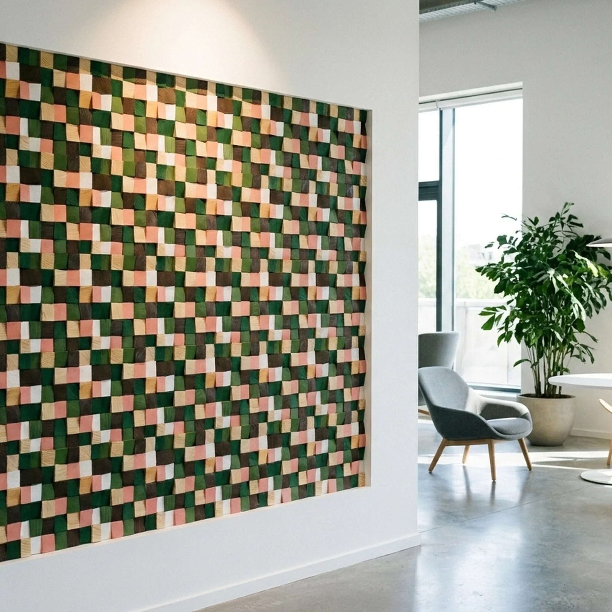 Holz Wandverkleidung Rich Pine Mosaik-Look 3D | 30×30 cm - Image 5