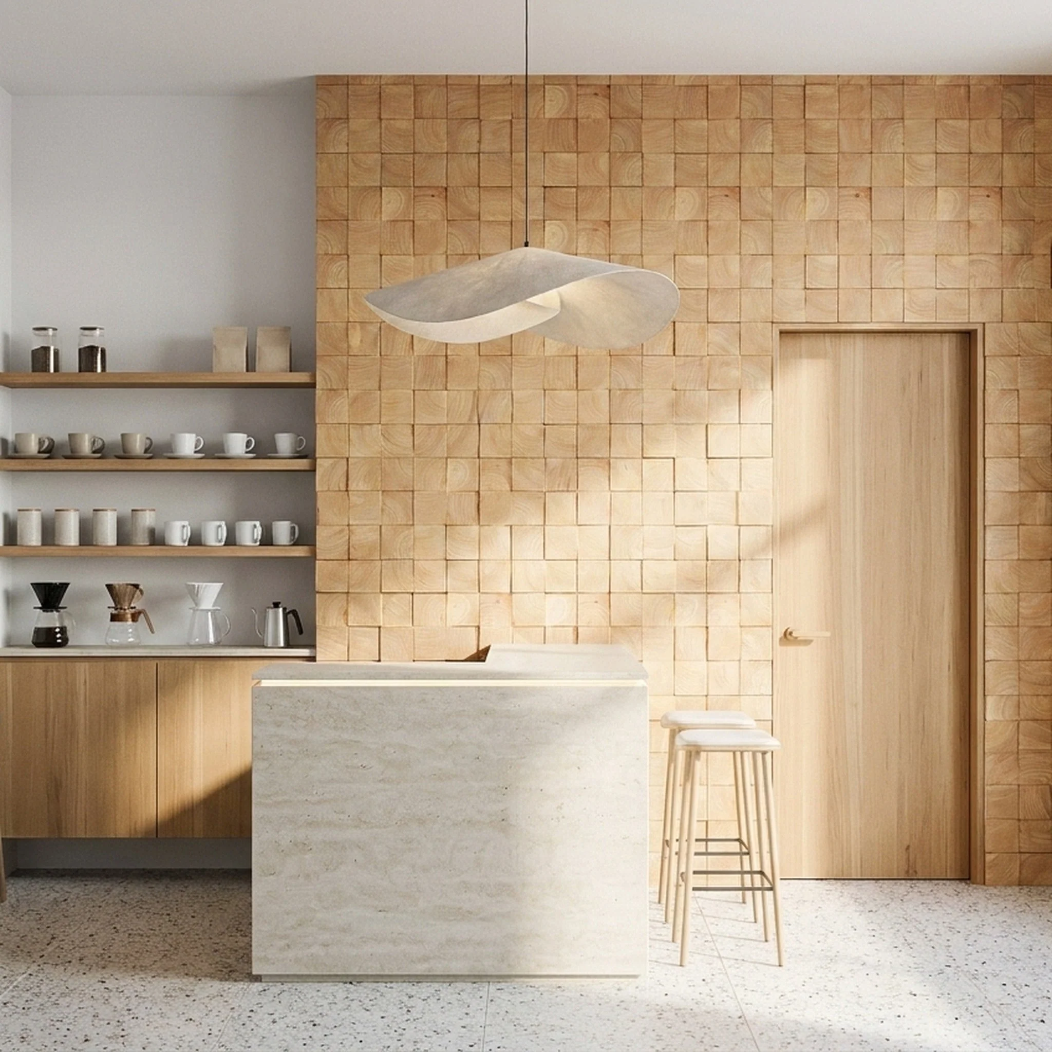 Holz Wandverkleidung Rubberwood Mosaik-Look 3D | 30×30 cm - Image 7