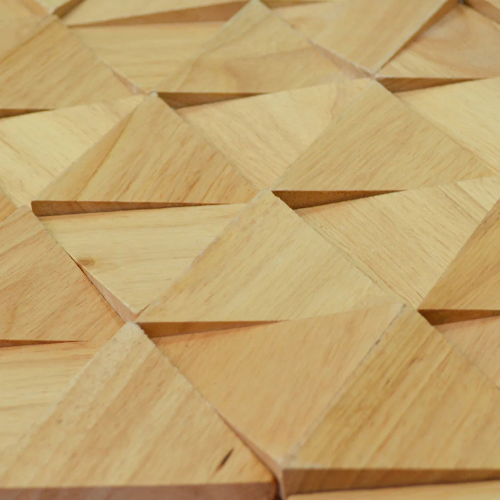 Holz Wandverkleidung Rubberwood Compact Mosaik-Look 3D | 28×30 cm - Image 4