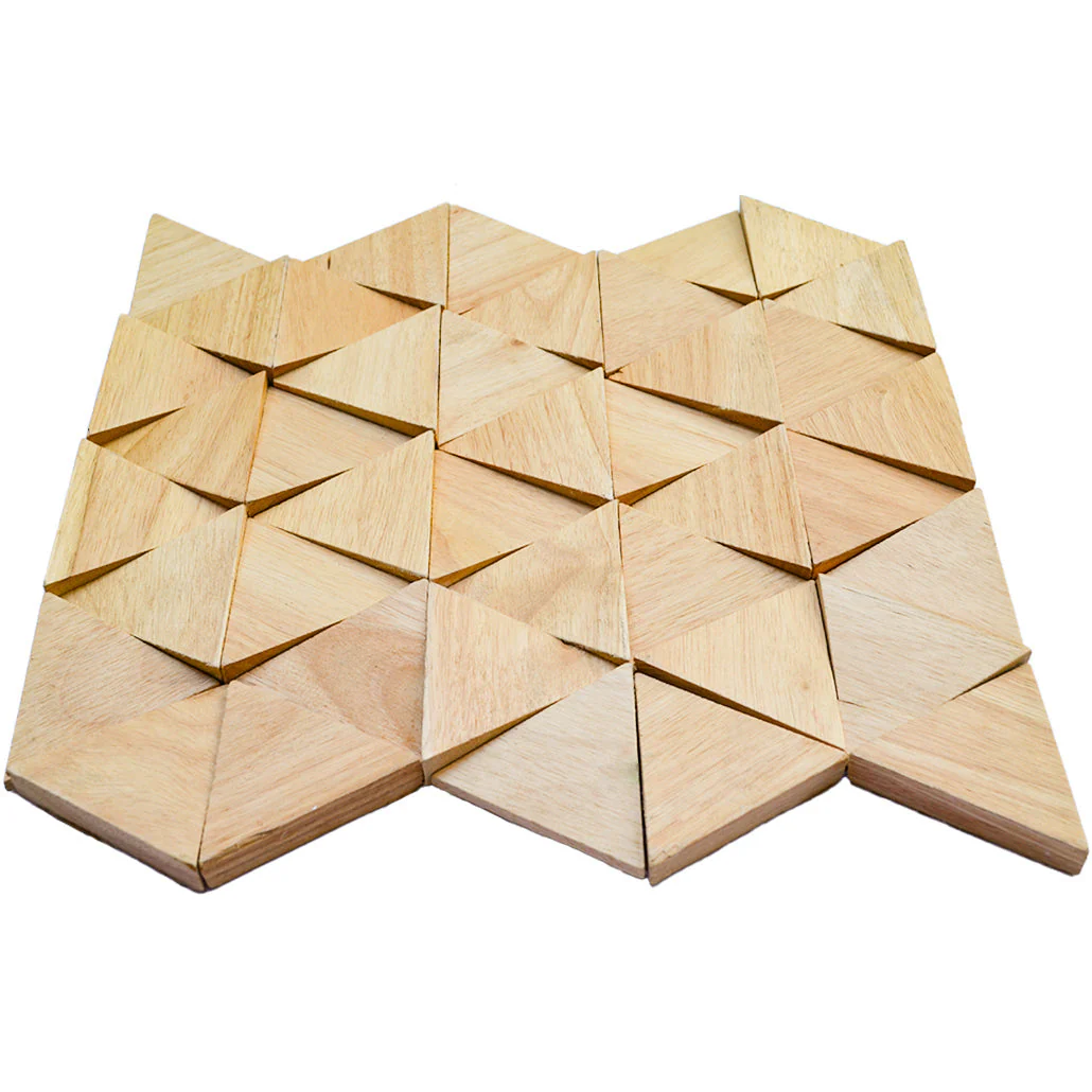 Holz Wandverkleidung Rubberwood Compact Mosaik-Look 3D | 28×30 cm - Image 6