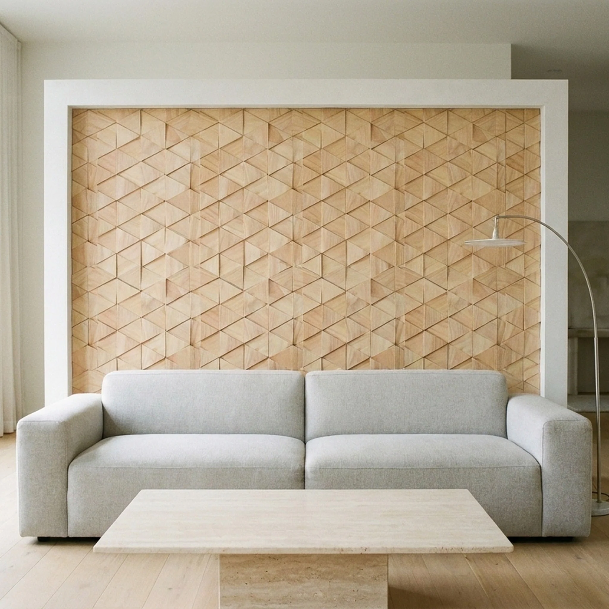 Holz Wandverkleidung Rubberwood Compact Mosaik-Look 3D | 28×30 cm - Image 7