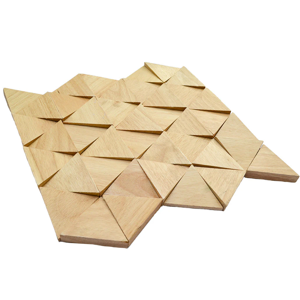 Holz Wandverkleidung Rubberwood Compact Mosaik-Look 3D | 28×30 cm - Image 8