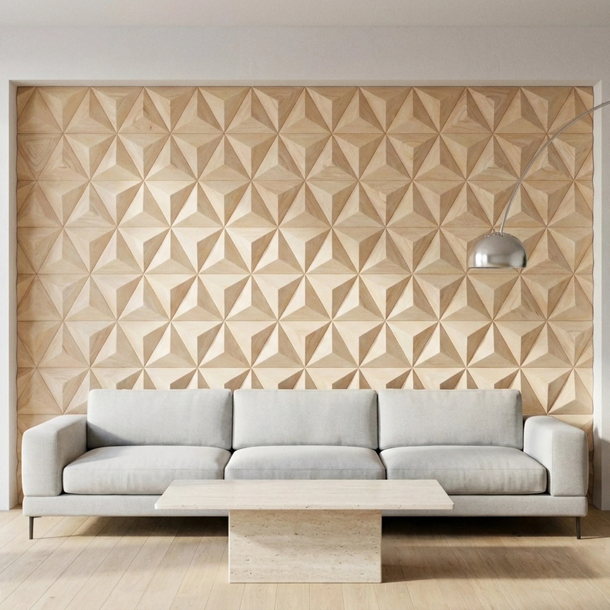 Holz Wandverkleidung Rubberwood XL Mosaik-Look 3D | 30×35 cm - Image 3