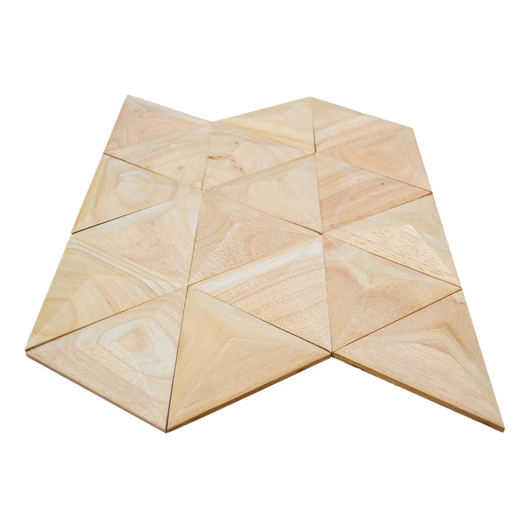 Holz Wandverkleidung Rubberwood XL Mosaik-Look 3D | 30×35 cm - Image 4