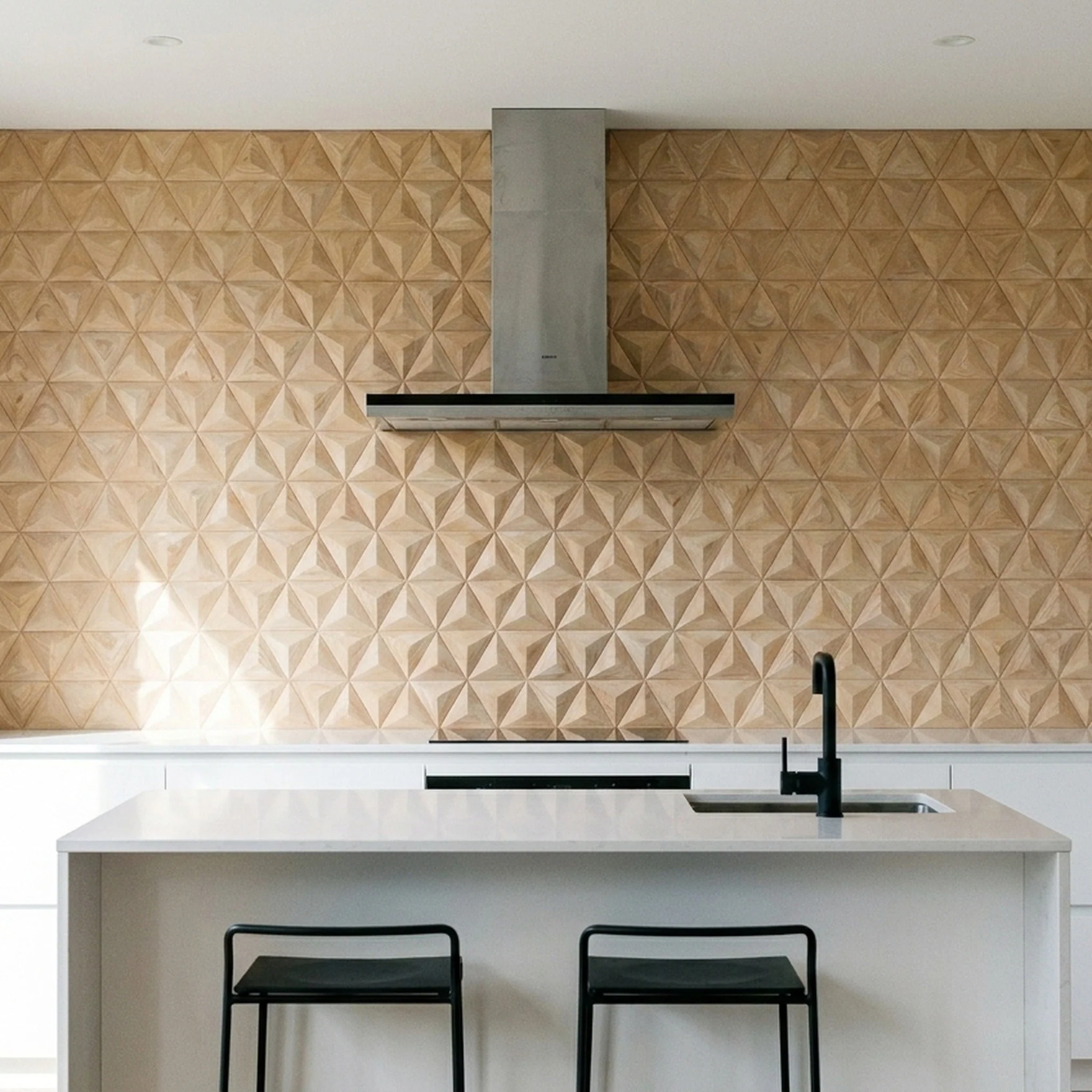 Holz Wandverkleidung Rubberwood XL Mosaik-Look 3D | 30×35 cm - Image 7
