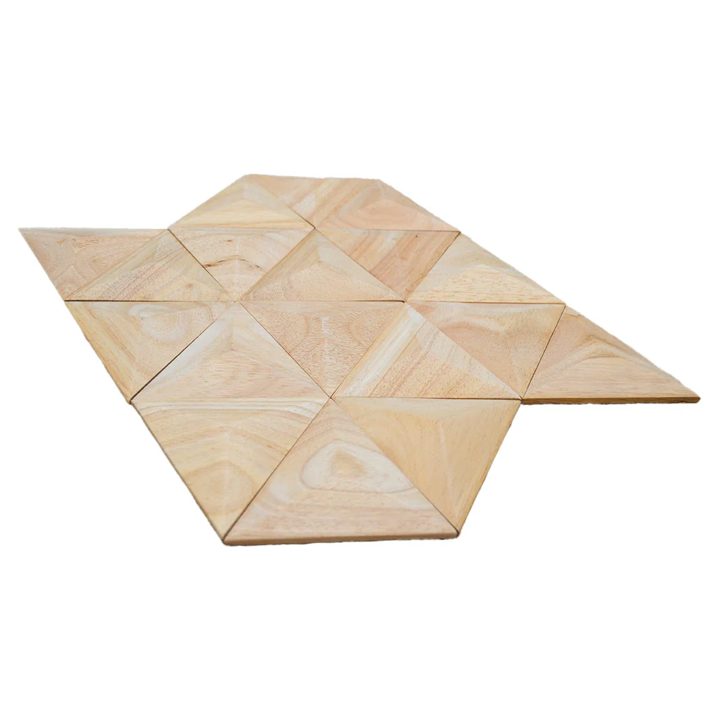 Holz Wandverkleidung Rubberwood XL Mosaik-Look 3D | 30×35 cm - Image 8