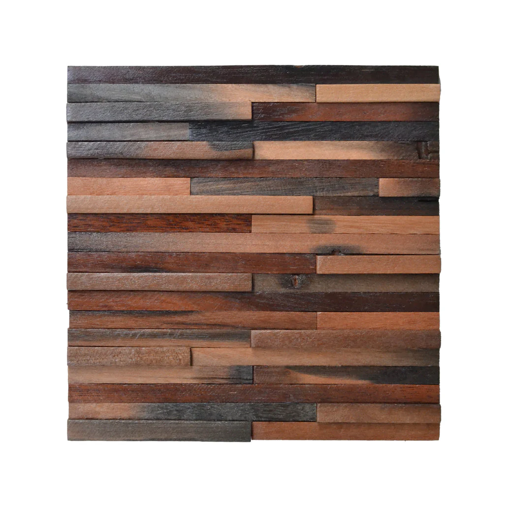 Holz Wandverkleidung Shipwood Compact Mosaik-Look 3D | 30×30 cm - Image 2