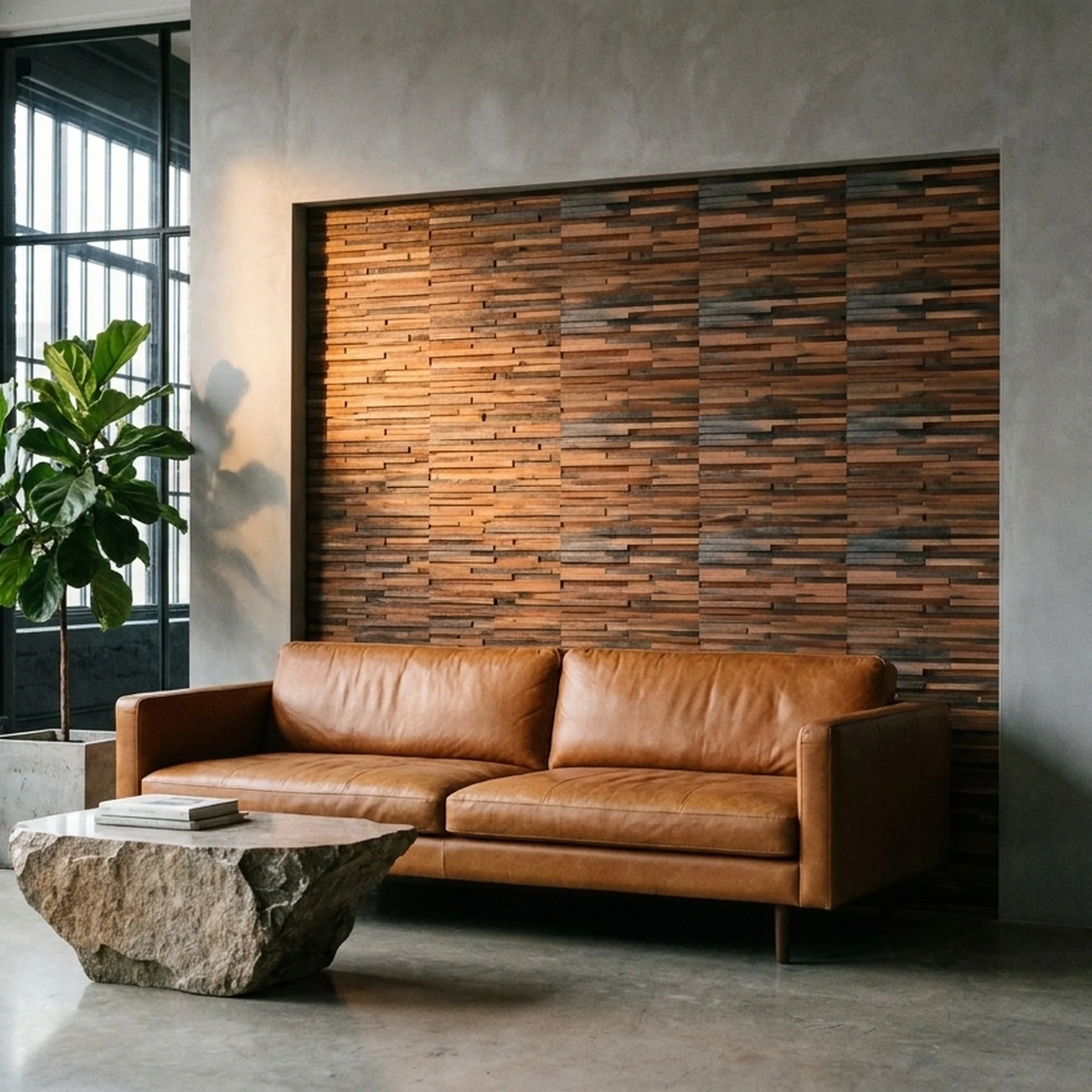 Holz Wandverkleidung Shipwood Compact Mosaik-Look 3D | 30×30 cm - Image 3
