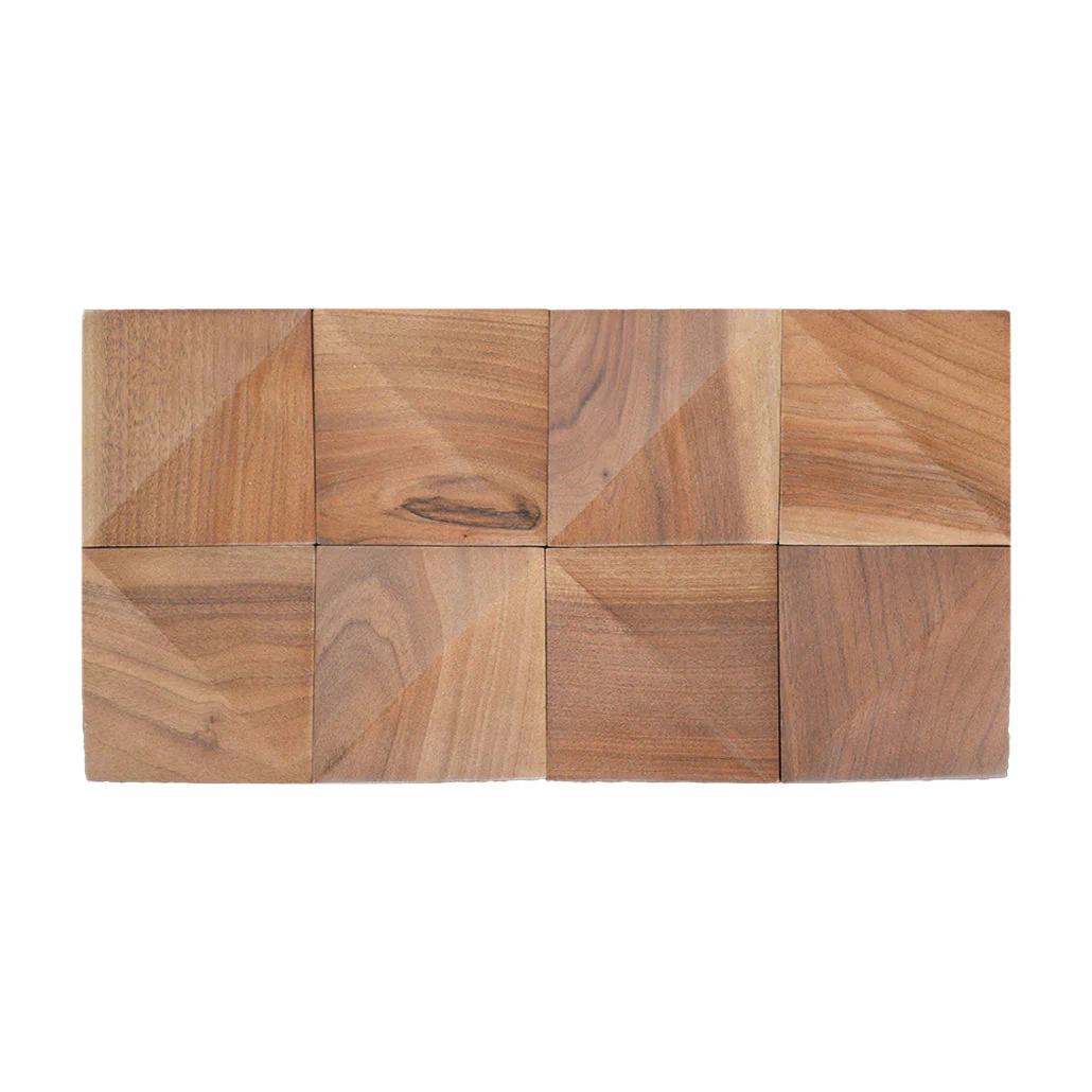 Holz Wandverkleidung Slim Walnuss Mosaik-Look 3D | 20×40 cm - Image 2