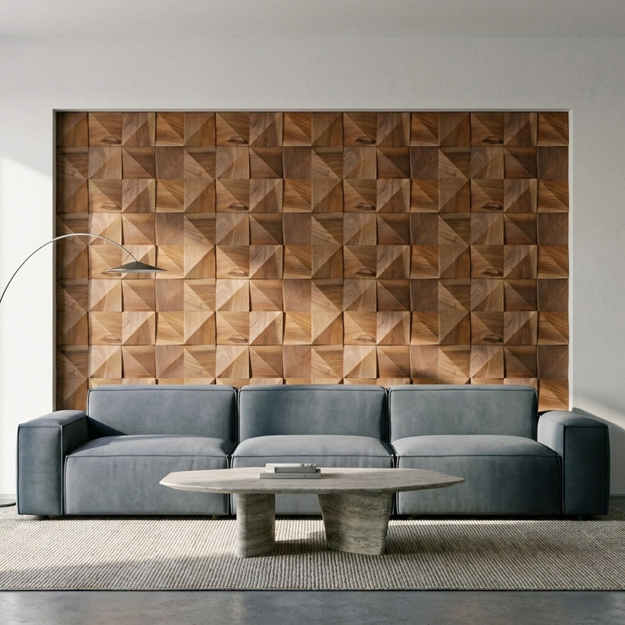 Holz Wandverkleidung Slim Walnuss Mosaik-Look 3D | 20×40 cm - Image 7