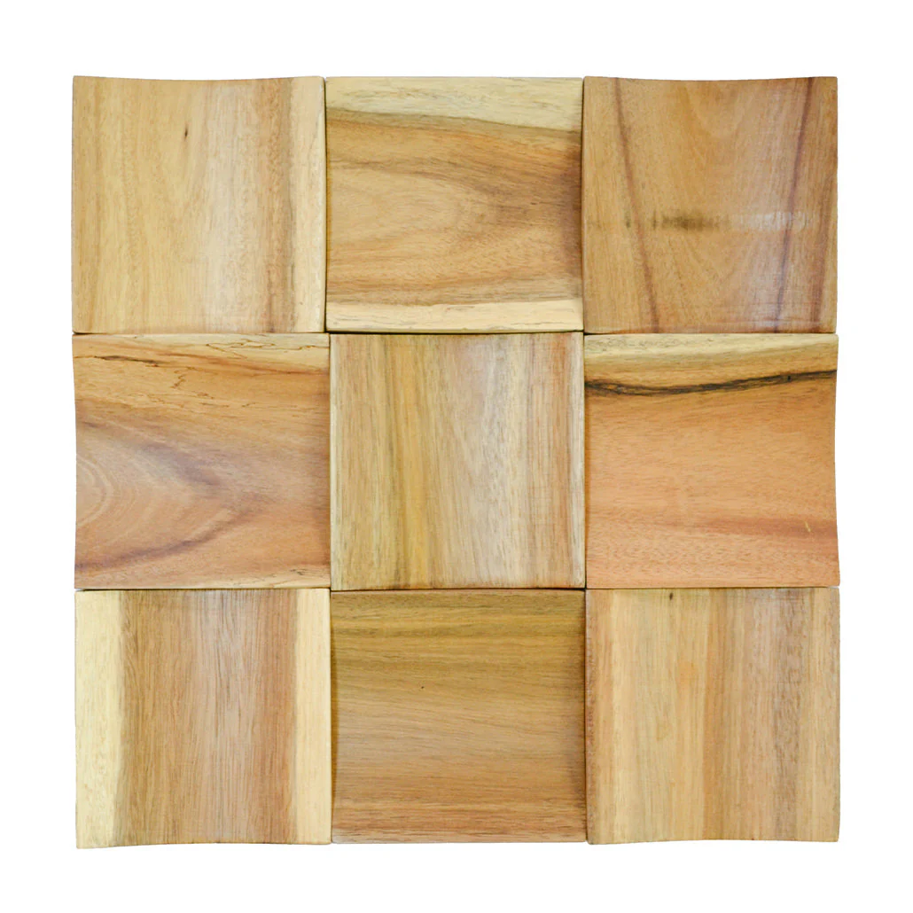 Holz Wandverkleidung Timeless Teak Mosaik-Look 3D | 30×30 cm - Image 2