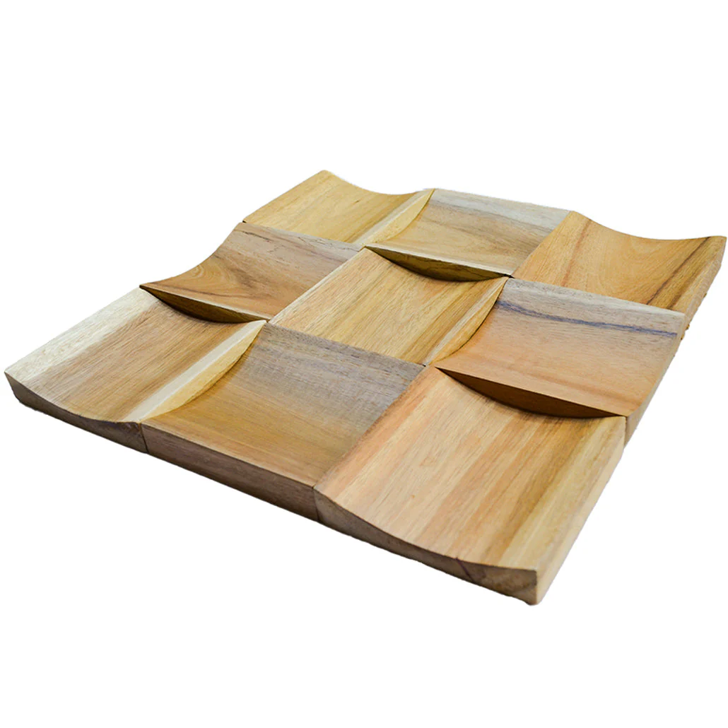 Holz Wandverkleidung Timeless Teak Mosaik-Look 3D | 30×30 cm - Image 4