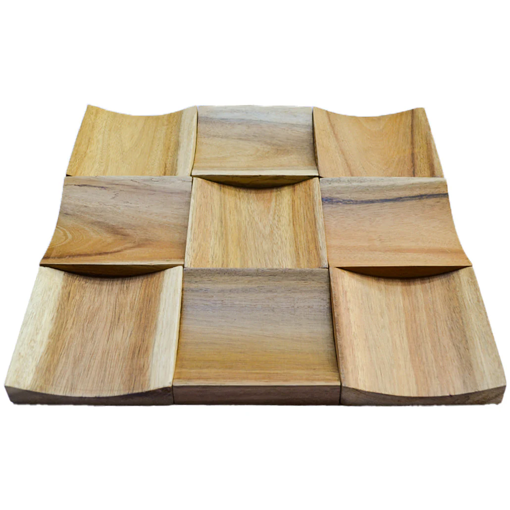 Holz Wandverkleidung Timeless Teak Mosaik-Look 3D | 30×30 cm - Image 6
