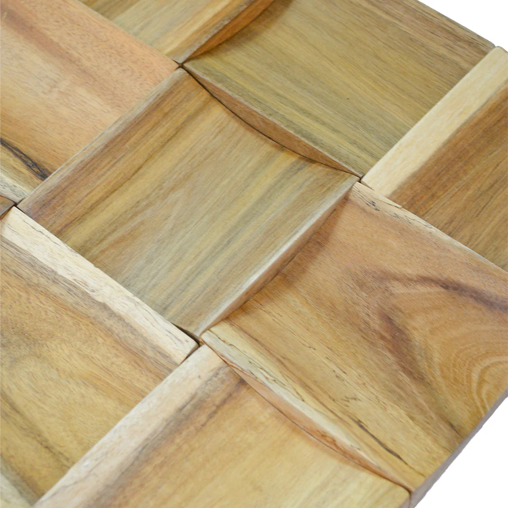 Holz Wandverkleidung Timeless Teak Mosaik-Look 3D | 30×30 cm - Image 8