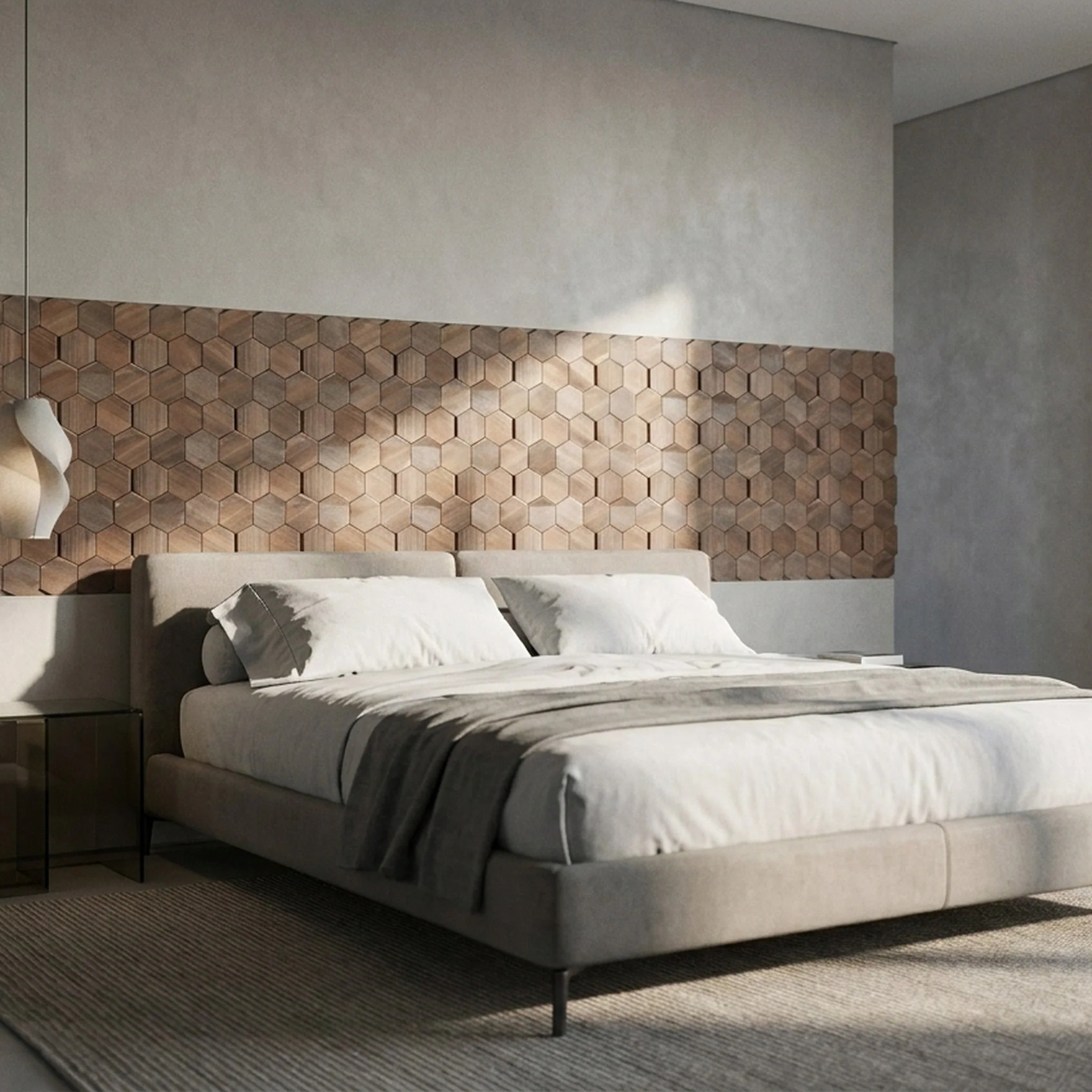 Holz Wandverkleidung Walnuss Tropical Mosaik-Look 3D | 26×30 cm - Image 3