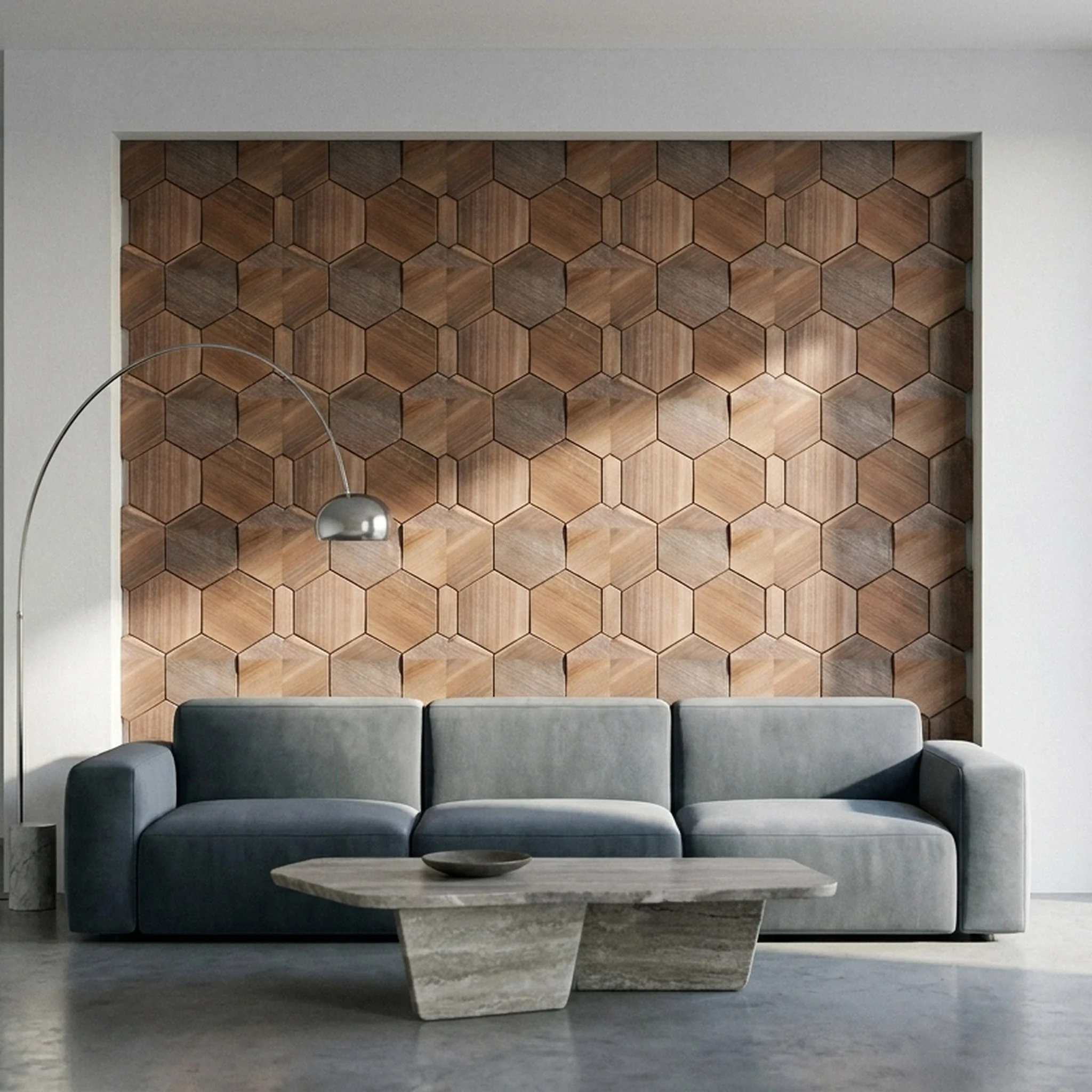 Holz Wandverkleidung Walnuss Tropical Mosaik-Look 3D | 26×30 cm - Image 7