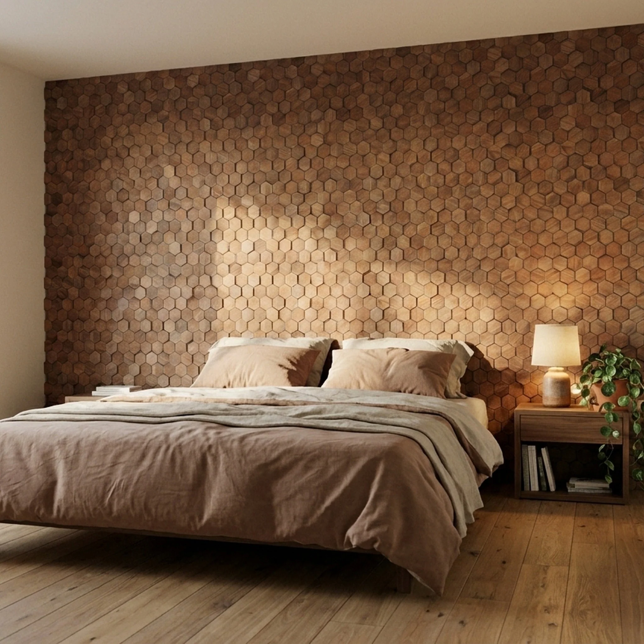 Holz Wandverkleidung Walnuss Velvet Mosaik-Look 3D | 31×30 cm - Image 3