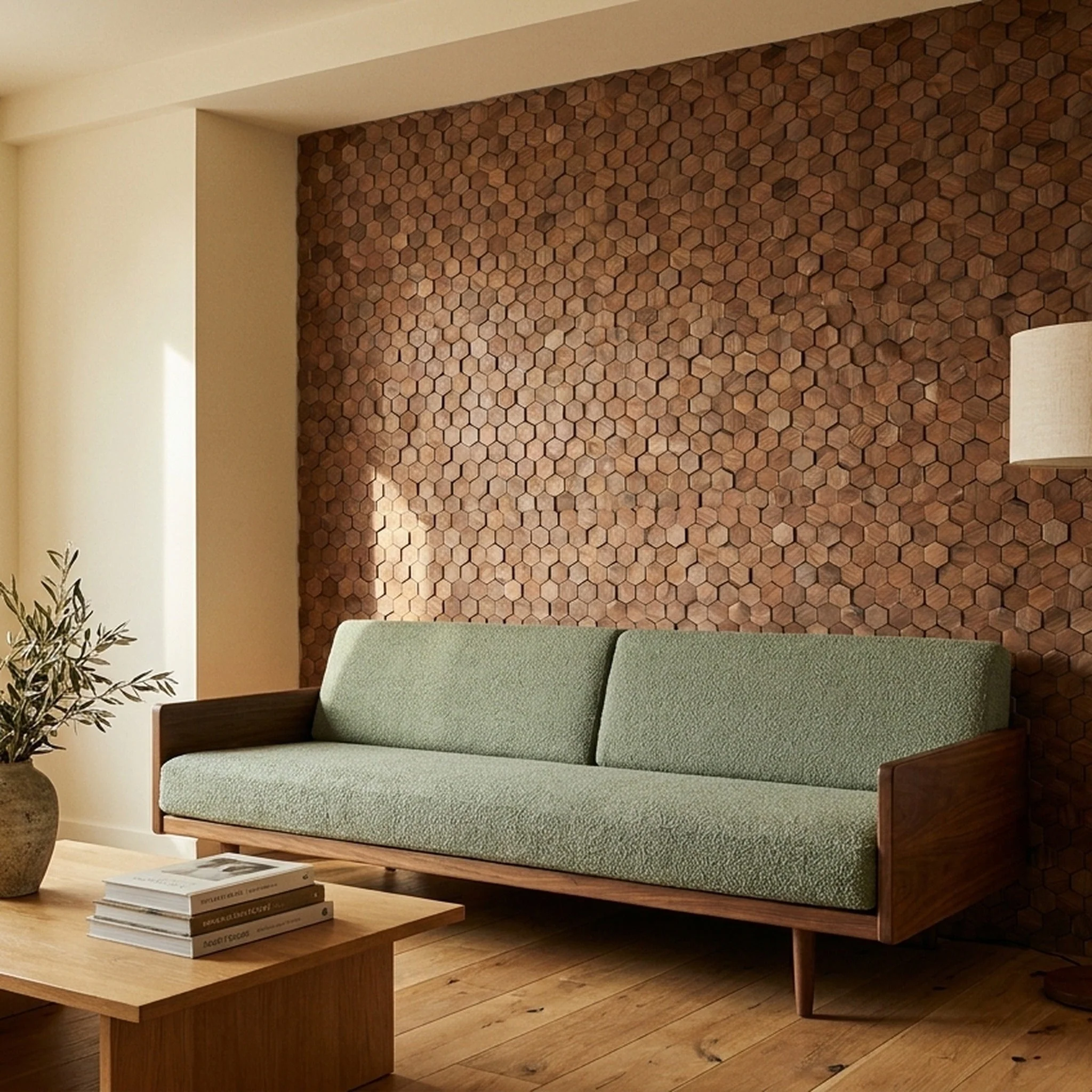 Holz Wandverkleidung Walnuss Velvet Mosaik-Look 3D | 31×30 cm - Image 5