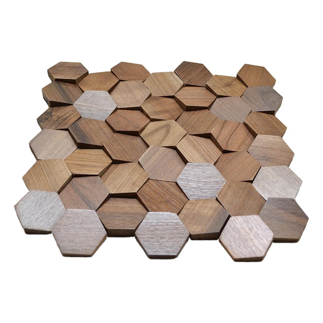 Holz Wandverkleidung Walnuss Velvet Mosaik-Look 3D | 31×30 cm - Image 6